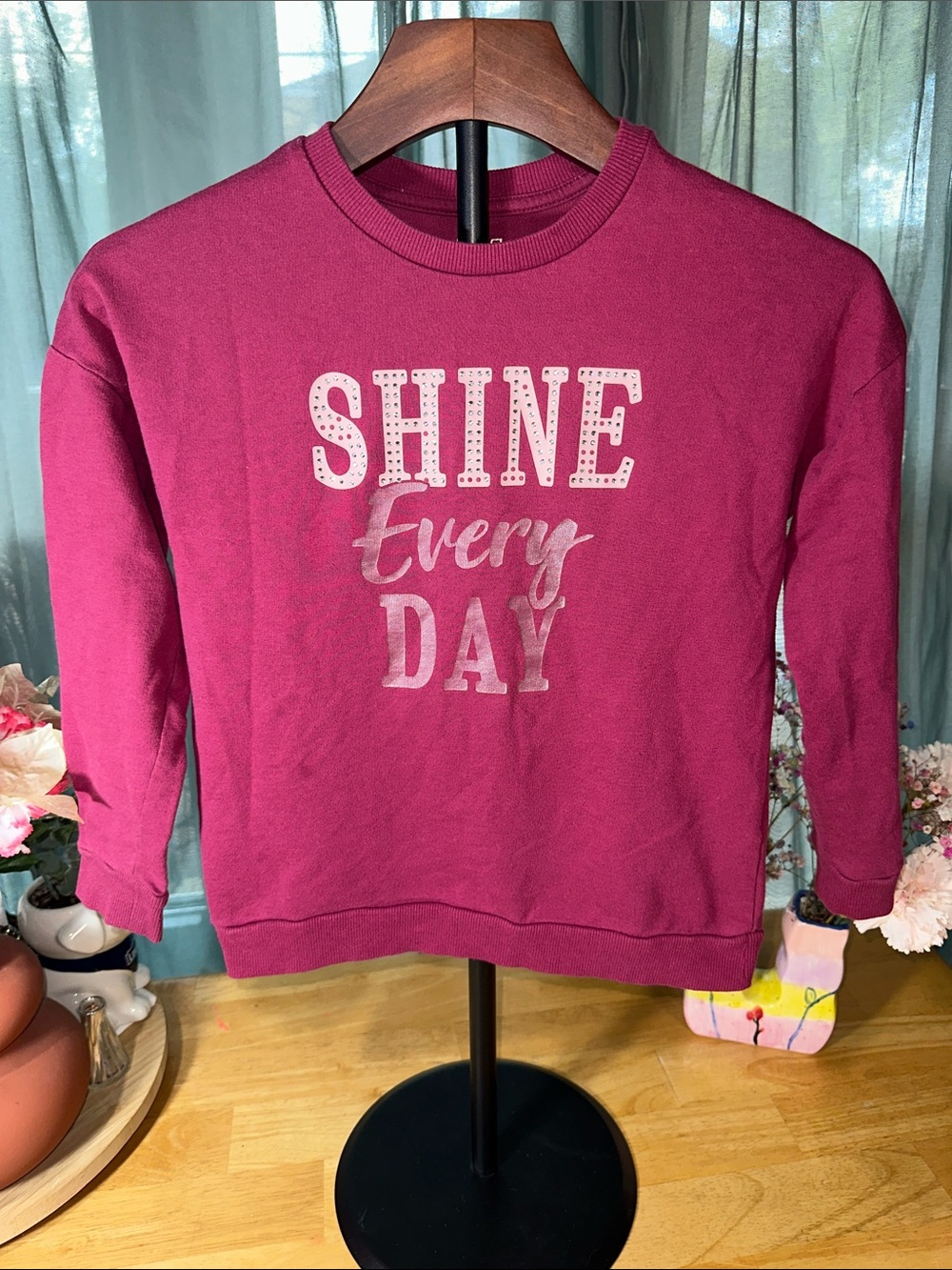 bcg Magenta 'Shine Every Day' Crewneck Sweatshirt